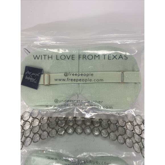Free People Starry Eyed Travel Eye Mask - Understated Leather in MINT NIP RV$40